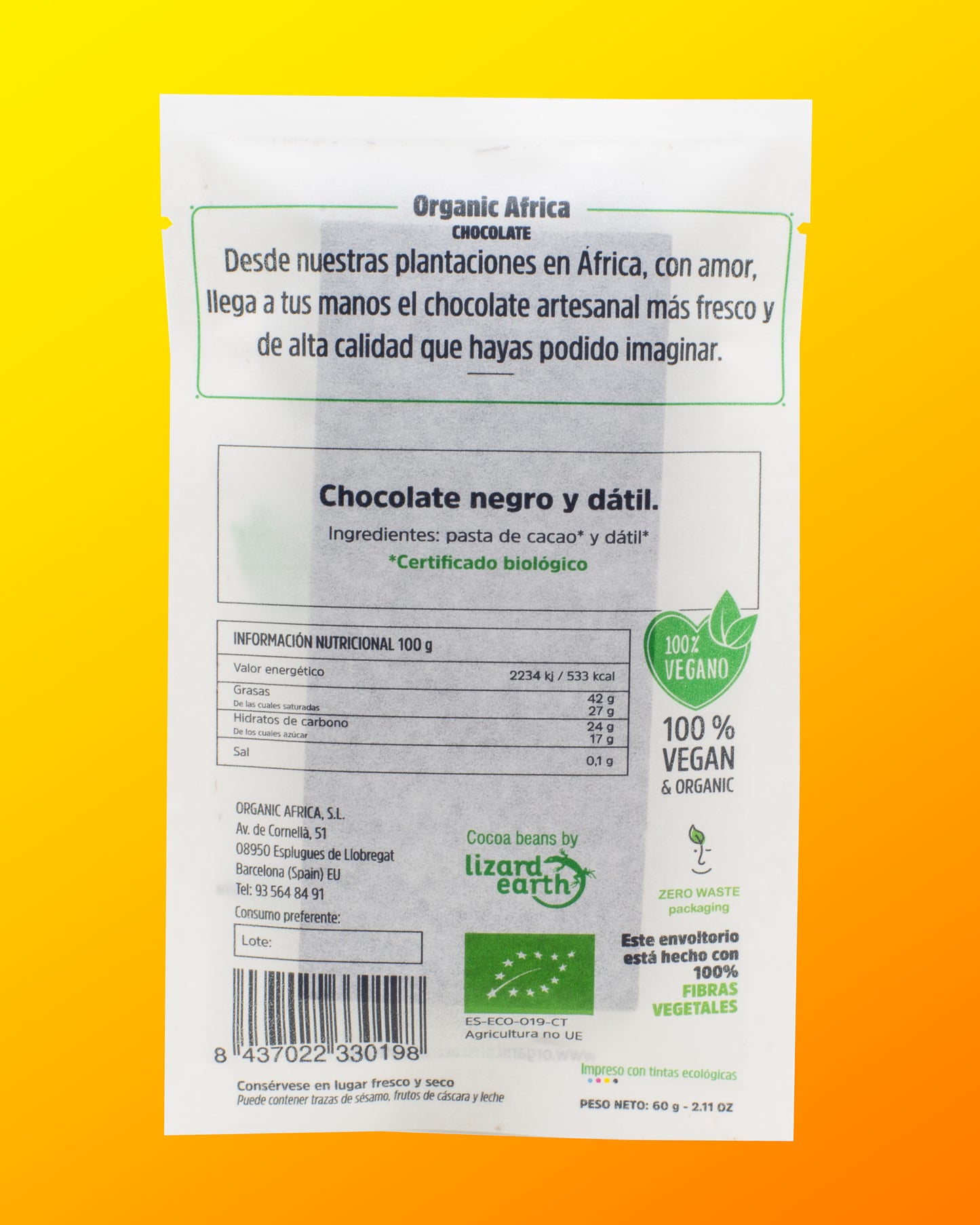 CHOCOLATE NEGRO 71% CON DATILES